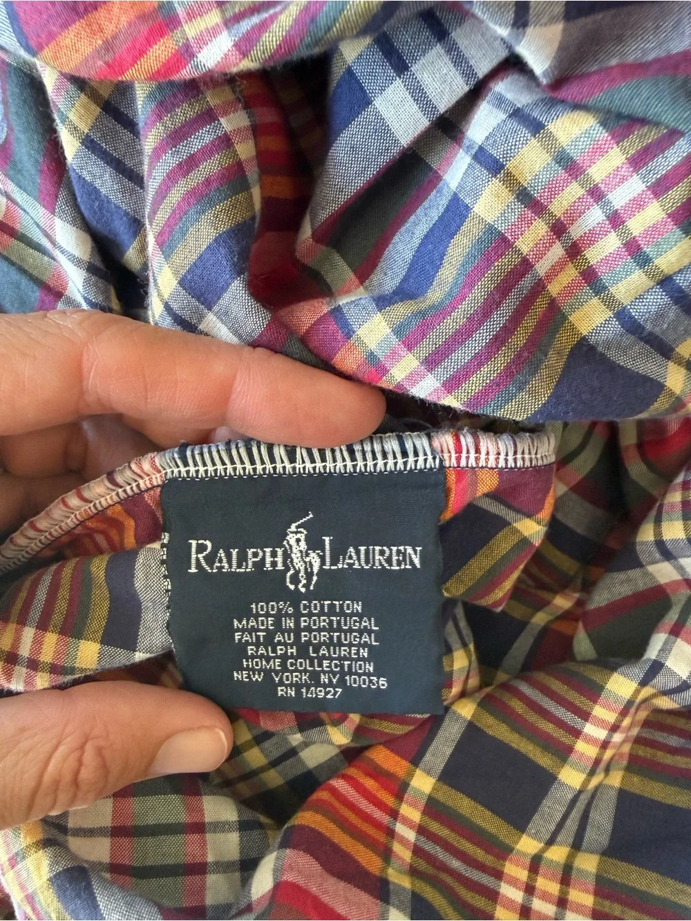 Vintage Ralph Lauren Madras Bright Red Plaid Kennebunkport Queen Size duvet